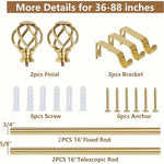rideau moderne or poutres métalliques finials clips robustes élégants brackets fixationsversible