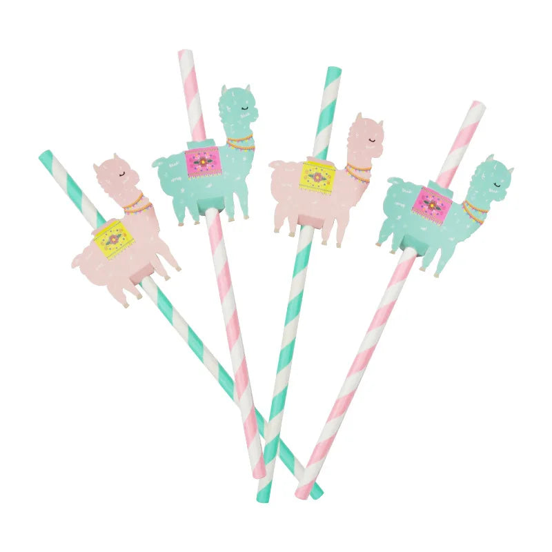 assiettes papier motif ethnique gobelets serviettes colorées alpaga coeurs rose bleu vert clair