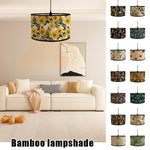 abat jour moderne fleur feuille tissu bambou ethnique floral opacité