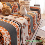 housse canapé polyester jacquard multicolore motif géométrique antidérapante automne hiver extérieur accueil