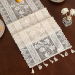 serviette table broderie florale blanc classique opacité table manger halloween noël action grâces