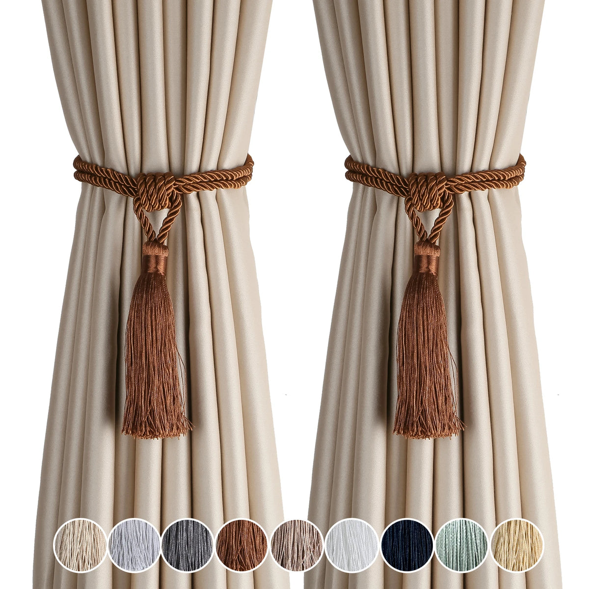 corde rideaux pompon moderne élégant blanc doré argenté polyester facile utiliser decoration chambre