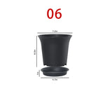 pots fleurs noirs modernes plastique plateau différentes tailles jardinage durable