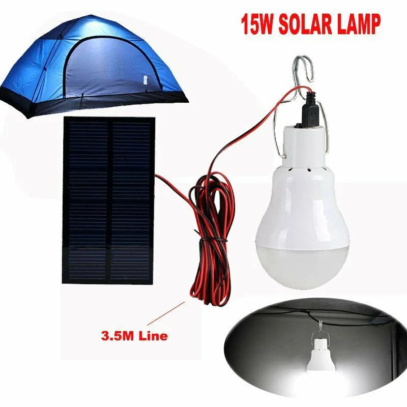 lumière solaire portable panneau blanc noir câble long utilitaire outdoor campingextérieur