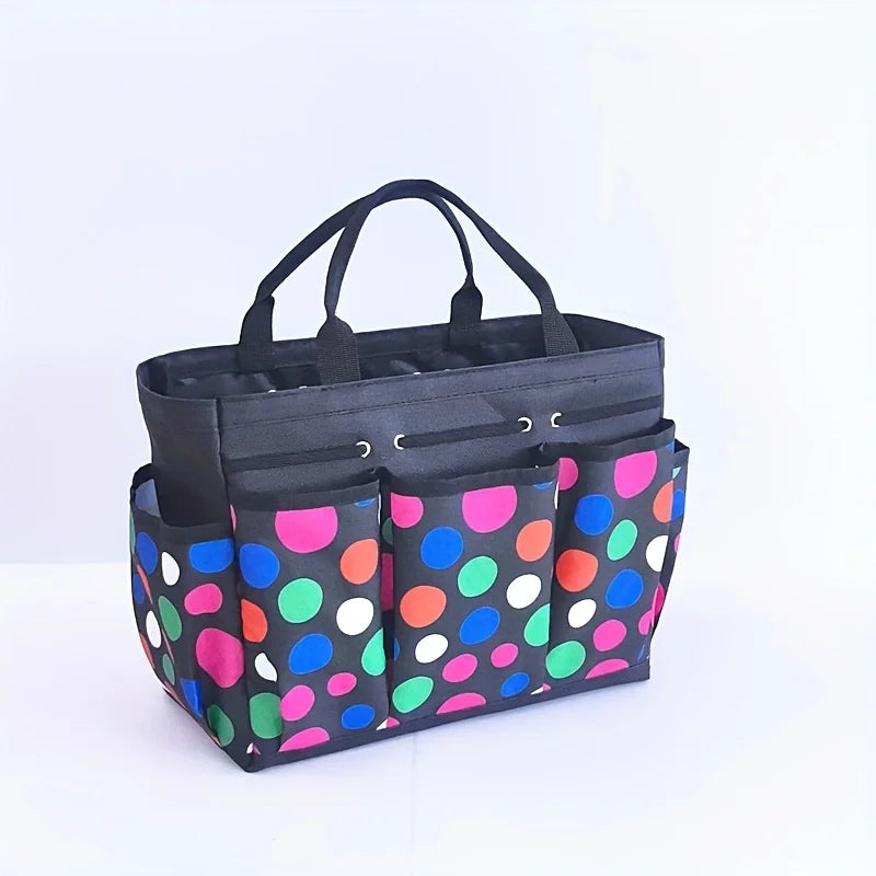 sac polyestertoi multicompartiments motifscolorés poisfloral noirvert blanc rangementjardinage fournituresoffice portablepratique
