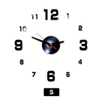 horloge murale moderne aiguille led transparente effet miroir noir argenté doré blanc minimaliste facile