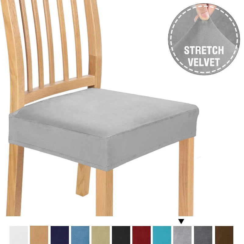 housses chaise velours moderne gris élasthanne polyester amovibles lavables anti poussière fauteuil mariage banquet