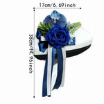 décorations florales voiture mariage roses orchidées rubans satinés rétroviseur bleu rose rouge blanc