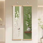 peinture murale impression toile paysage floral artiste minimaliste vert clair rectangle