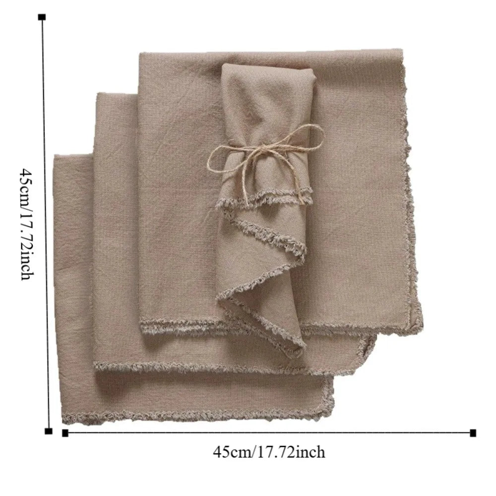 serviettes coton lin couleur blanc vert olive beige rose texture naturelle rustique classique