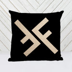 taies d'oreiller géométriques motif noir minimaliste coton lin beigeclair respectueuxenvironnement nontoxique 45x45cm deuxcôtés