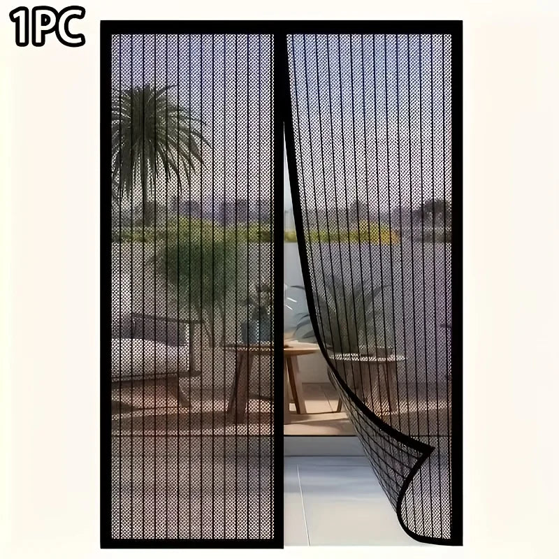 rideau moustiquaire noir maille fine moderne adhésif sans perçage facile dimension 100cm 210cm
