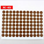 autocollants marron doré vis décoration tiroir meuble bois texture points circulaires résistants eau 96pcs