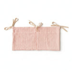 sac rangement lit bébé coton beige bleu rose simple rubans sécurité