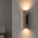 lampe murale moderne pierre jaune bois ampoules E27 cuisine chambre coucher salle manger
