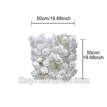 panneau floral decoratif blanc rouge fleurs artificielles toile fond mariage mur fleurs decoratif