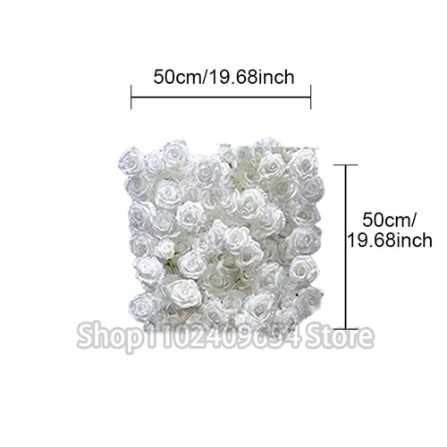 panneau floral decoratif blanc rouge fleurs artificielles toile fond mariage mur fleurs decoratif