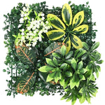 plantes artificielles murales modernes feuilles variées décoration extérieure branches naturelles