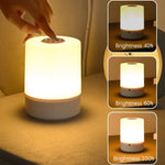 veilleuse led table nuit lampe desk rechargeable tactile dimmable blanc orange