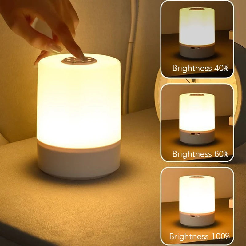 veilleuse led table nuit lampe desk rechargeable tactile dimmable blanc orange