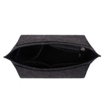sac cosmétique moderne réutilisable beige noir rose pâle uni opaque poignée amovible compartiments intérieurs