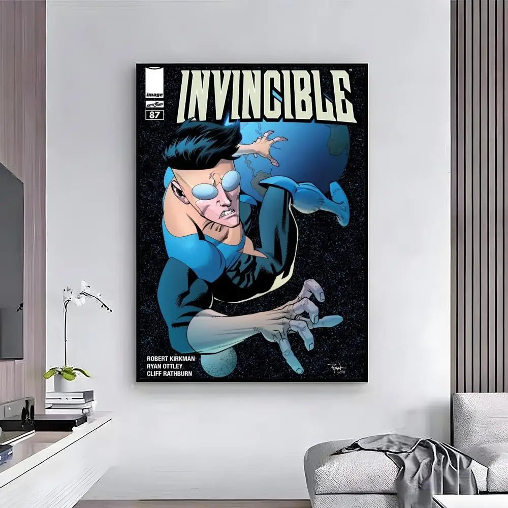 affiche invincible comics multicolore personnages dynamique moderne cadre fácil appliquer decoration
