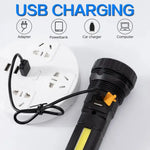 lampe torche solaire rechargeable led noire bleue orange ipx6 waterproof multifonctionnelle banque