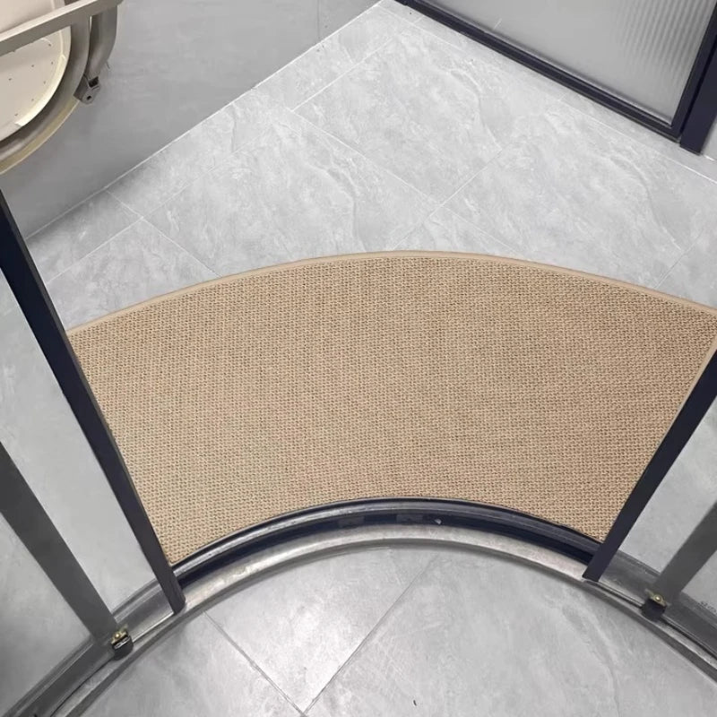 tapis bain antidérapant polyester absorbant rapide moderne beige gris intérieur porte salle bain cuisine