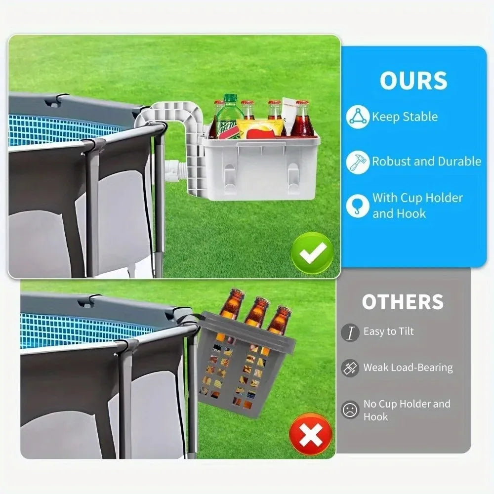 porte gobelets rangement piscine support snack serviette téléphone goutte d'eau texture opacité utilitaire fonctionnelABSplastique