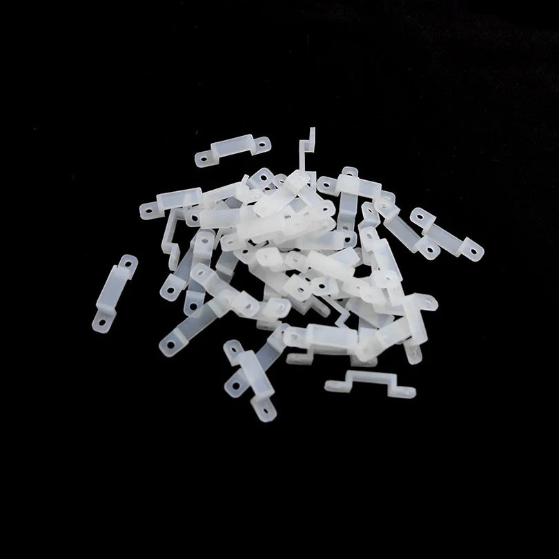 supports fixation ruban led transparent 8mm 10mm 12mm 16mm trou latéral pratique robuste étanche