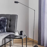 lampe sol moderne noire led base stable éclairage 10 15m² interrupteur bouton fer qualité
