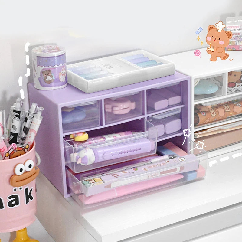 boîtes rangement tiroirs transparentes rose blanc violet modernes pratiques fixation murale