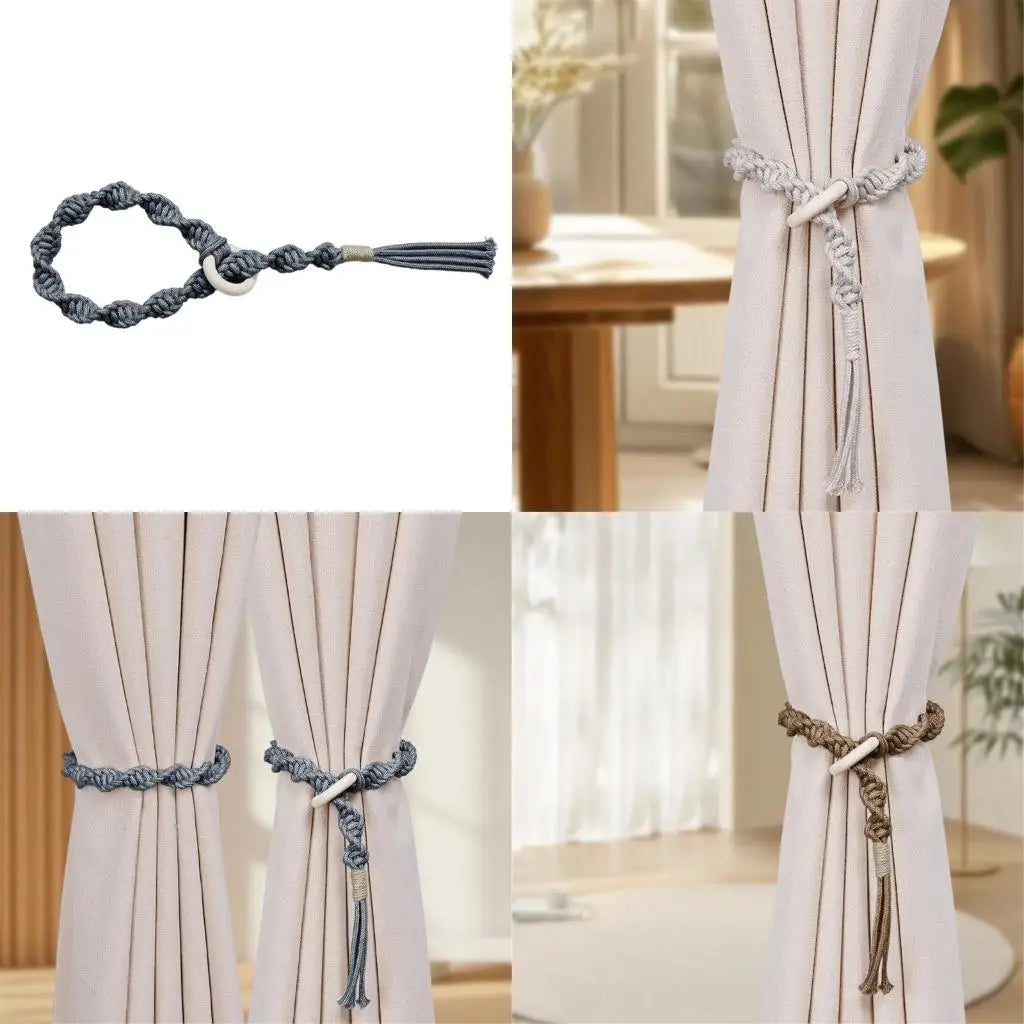 rideaux accessoires tressés corde anneaux franges bohèmes rustiques femmes adultes