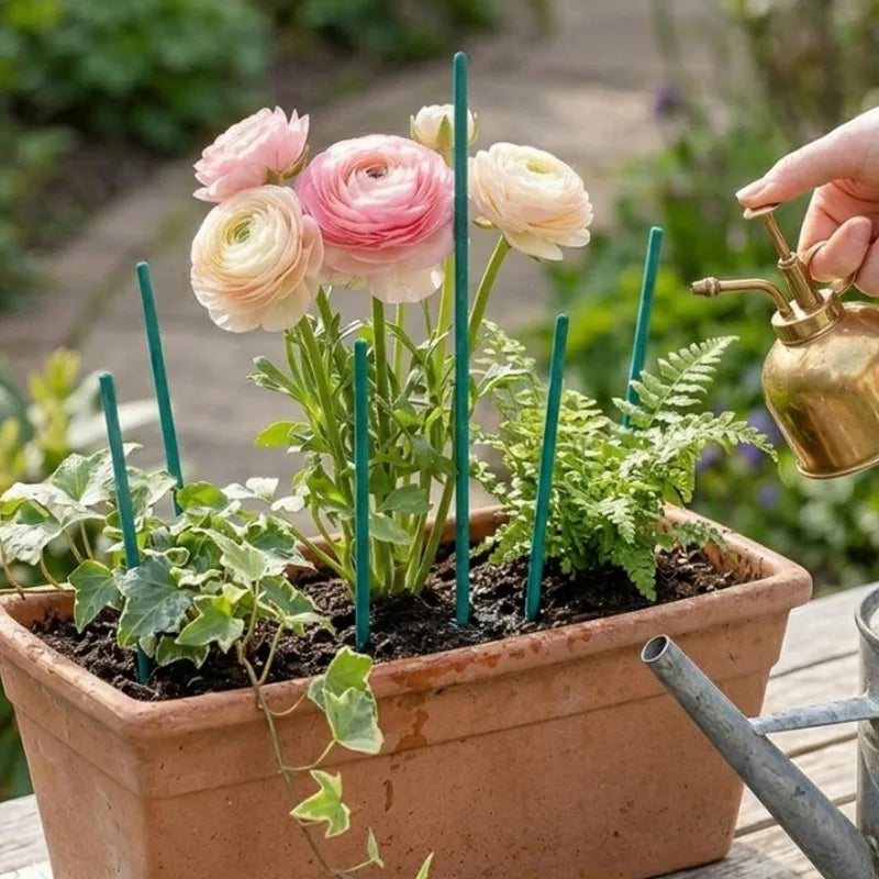 tuteurs plantes réutilisables bambou tiges fleurs artificielles vert foncé lisses modernes adhésifs 30cm 40cm