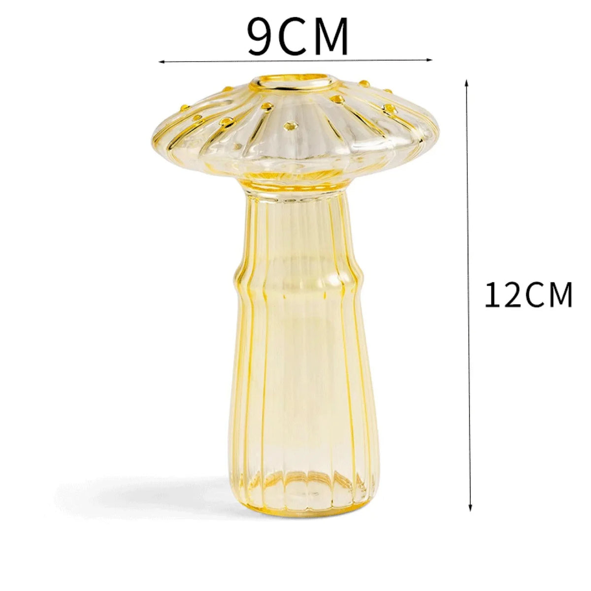 vase champignon transparent moderne rouge vert rose marron jaune