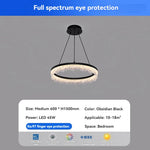 suspension lumineuse moderne transparentes noir circulaire chambre restaurant