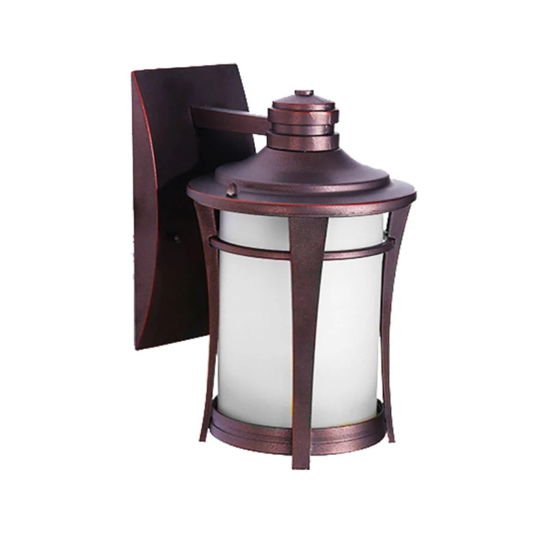 lampe murale extérieure bronze blanc translucent texture métallique classique rustique fixée mur