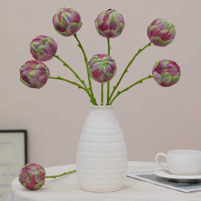 Bouquet artificiel vert rose moderne pièces 54cm décoration intérieure minimaliste