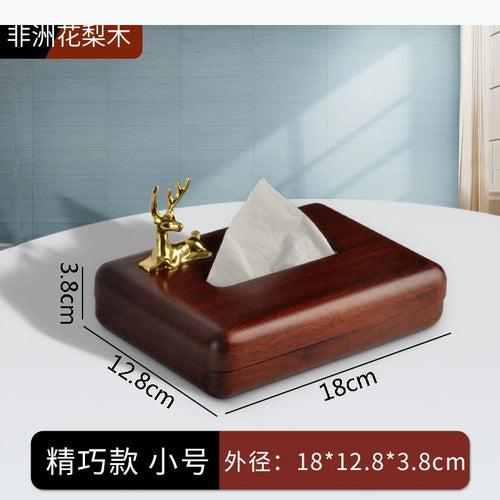 boîte mouchoirs bois foncé grain naturel classique amovible tissu moderne conteneur rangement domestique