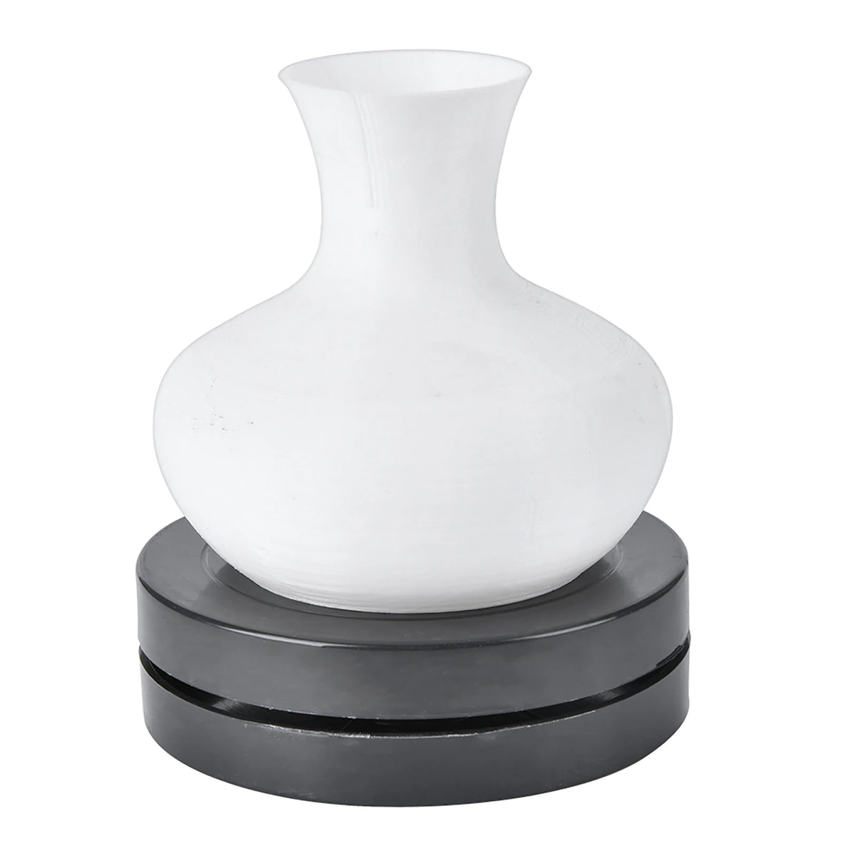 support poterie noir circulaire gravure centrale moderne opaque sculpteur potier