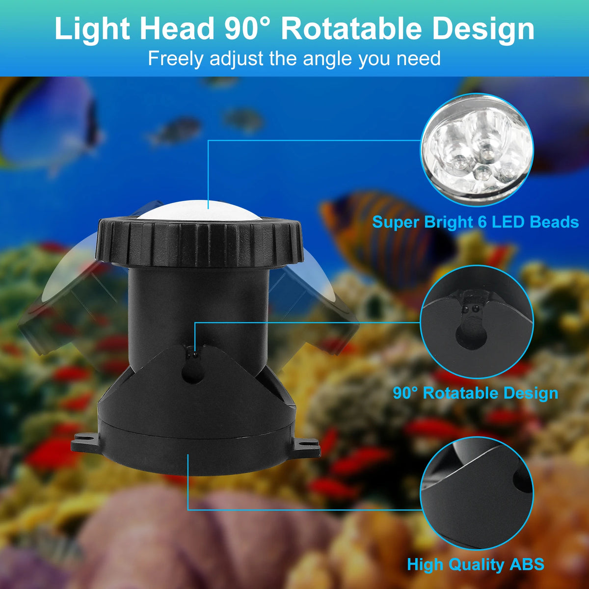 projecteur led ip68 étanche 10 led noir moderne commande distance prise électrique app mobile