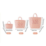 sac rangement tissu floral rose blanc pliable poignées multiple utilisations decorative champetre nordique