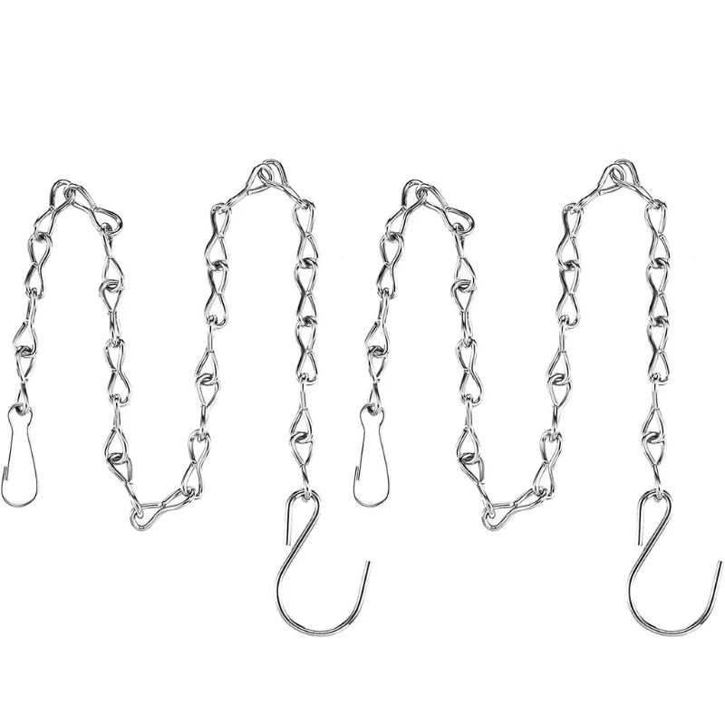chaînes métalliques noires argent classiques boucles anneau 50cm 90cm 24cm