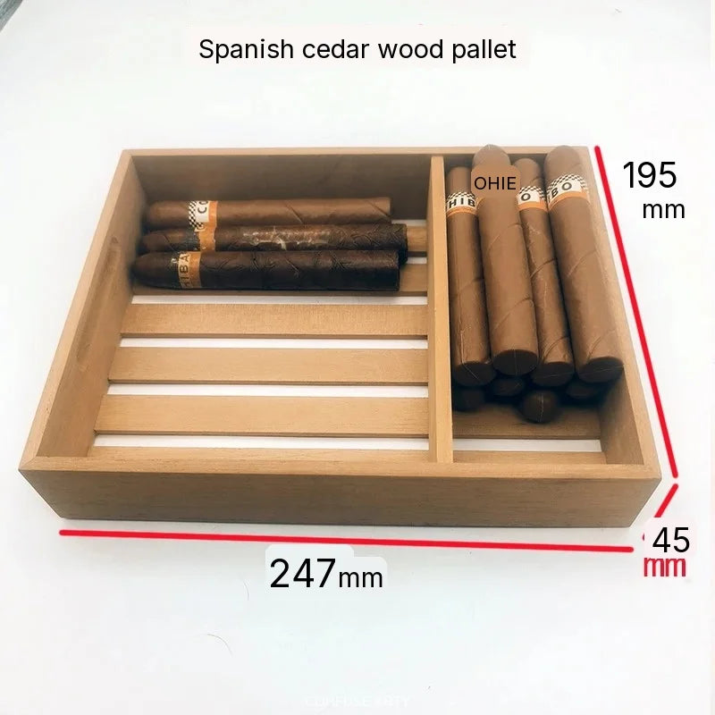 palette cigares bois naturel clair texture bois classique organisation rangement humidificateur bâches cèdre espagnol