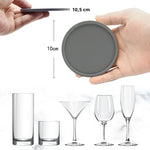 sous verres silicone respectueux environnement noir modernes 10 cm pack pièces