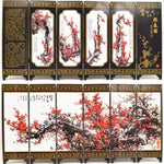 paravent chinois peinture traditionnelle paysages animaux calligraphie bois doré noir ornement chambre multifonctionnel souvenirs