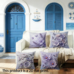 taies d'oreiller violet fleurs papillons moderne polyester 45x45cm zipper closure décoration chambre coucher maison