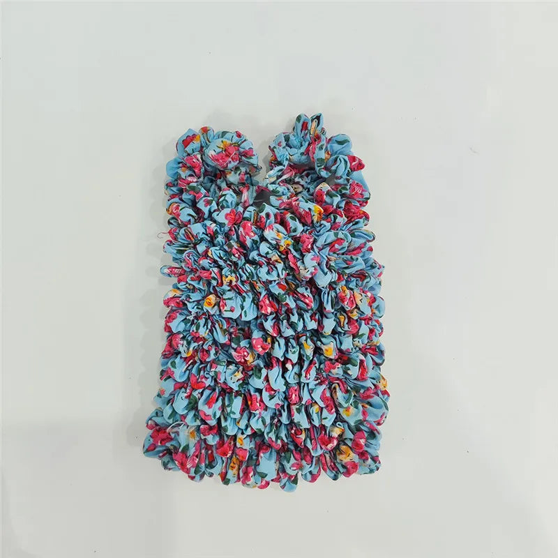 sac main pliable polyester motif fleurs boho chic noir bleu blanc rouge vert orange