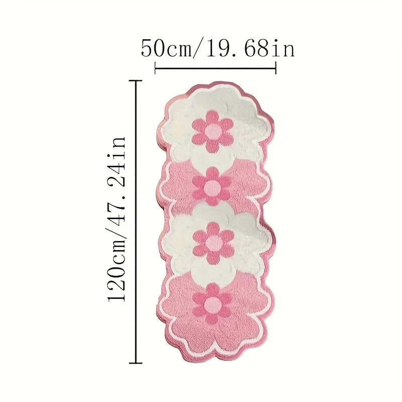 tapis fleurs rose moderne antidérapant polyester maison voyage prière chambre sdb cuisine