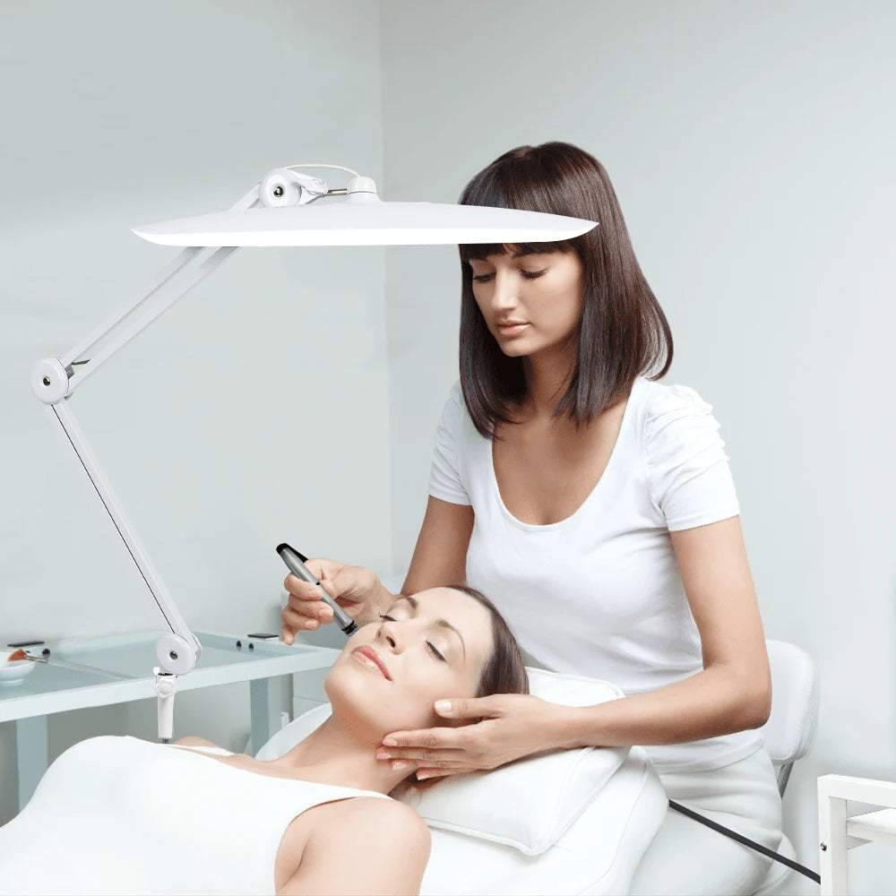 lampe blanc moderne plateau articulé ajustable lumière led intense réglable sans fil acier inoxydable